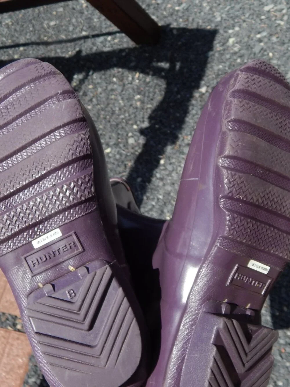 Hunter Original Kids Gloss Rain Boots Purple Waterproof JFT6000RGL Size 4B/5G